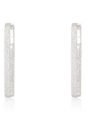 Ornamental 14K (or 18k upon request) White Gold Diamond Drops Earrings